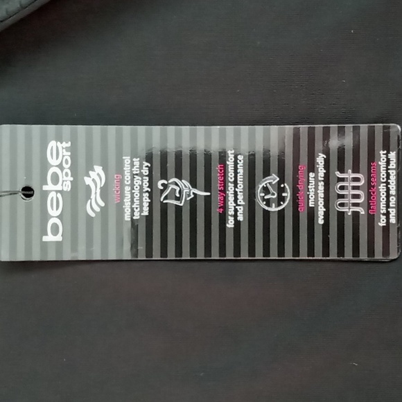 Bebe Sport Size M Logo Black Step Hem Jersey Shirt - Picture 8 of 12